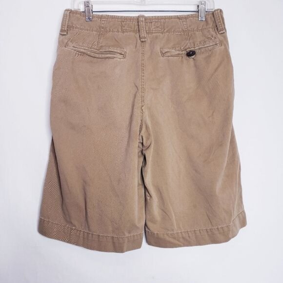 American Eagle Tan Khaki Flat Front Cotton Casual Shorts Men's Size 28 - Picture 4 of 10